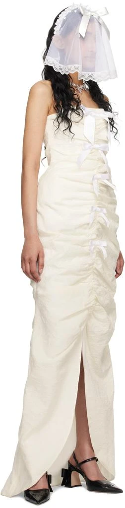 Shushu/Tong SSENSE Exclusive Off-White Ruched Maxi Dress 5