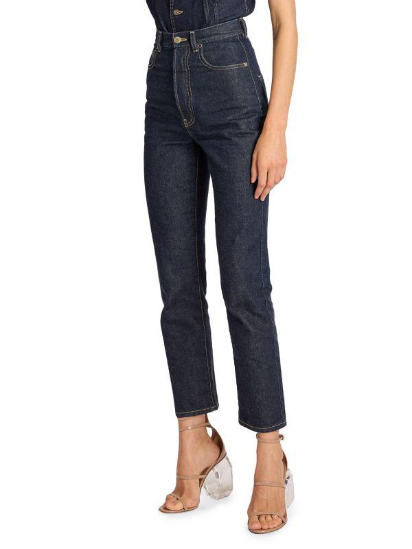 Alaïa High-Waisted Slim-Fit Jeans - Pants - Free Shipping