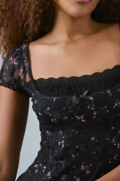 Urban Outfitters UO Rachel Floral Lace Square Neck Babydoll Mini Dress 2