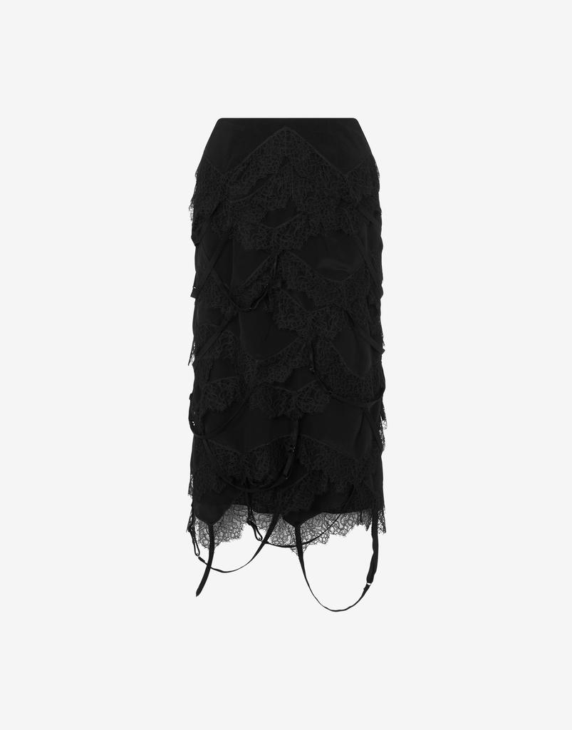 Moschino Midi Skirt In Crepe De Chine Layer Up