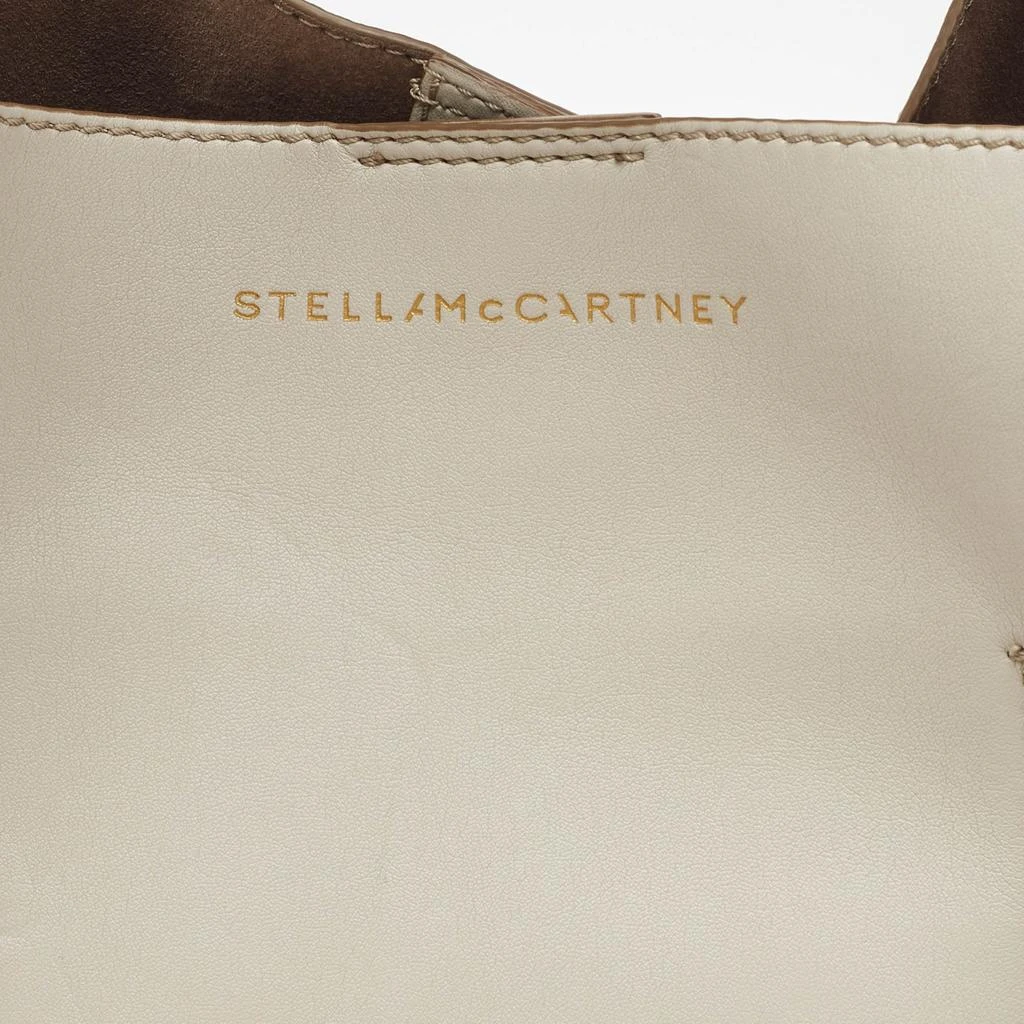 Stella McCartney Stella McCartney Light Grey Faux Leather Medium Braided Handle Hobo 5