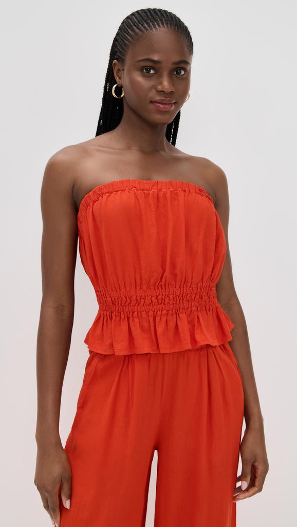 Stateside Linen Cropped Tube Top