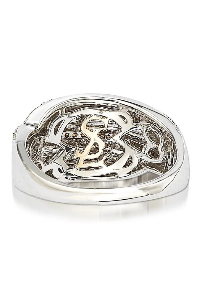 Suzy Levian Sterling Silver White 
Chocolate CZ Ring 3