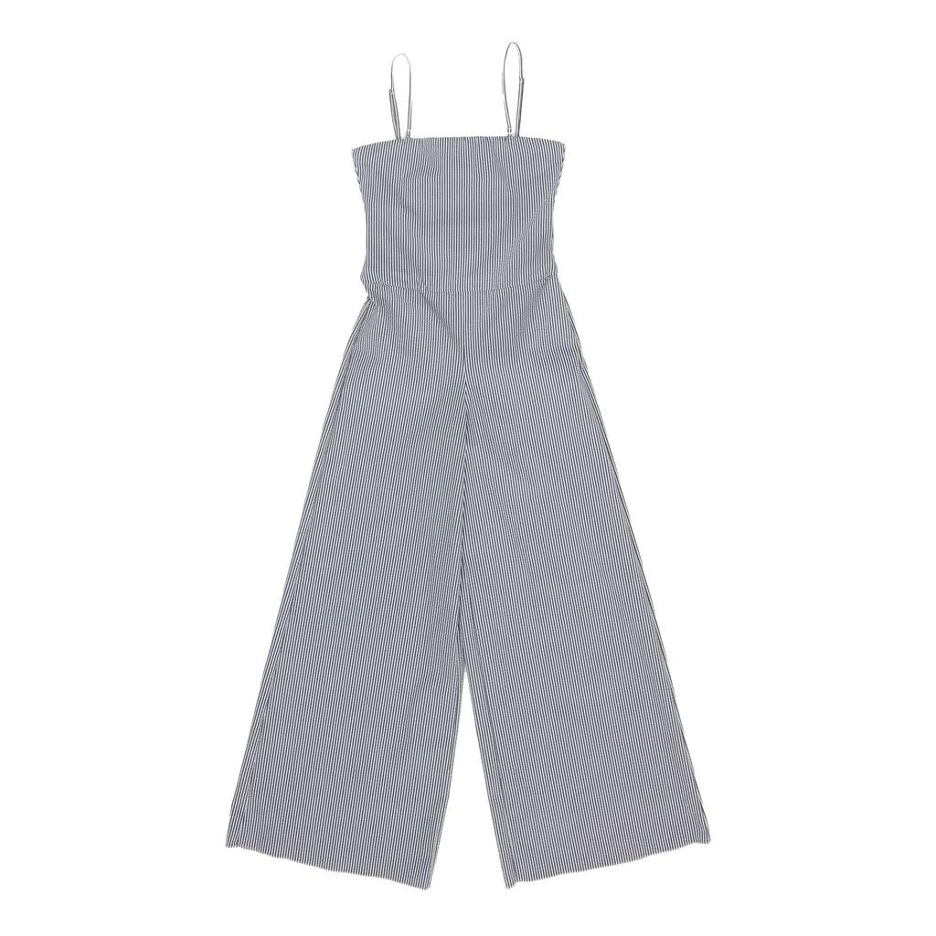 Alaïa Alaïa Striped Seersucker Bustier Jumpsuit