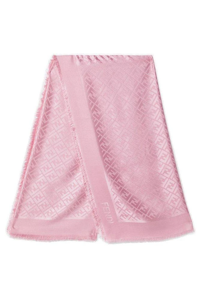 Fendi Fendi FF Jacquard Fringed-Edge Scarf