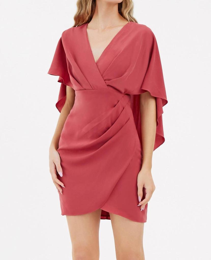 Adelyn Rae Julia Cape Mini Dress In Desert Rose