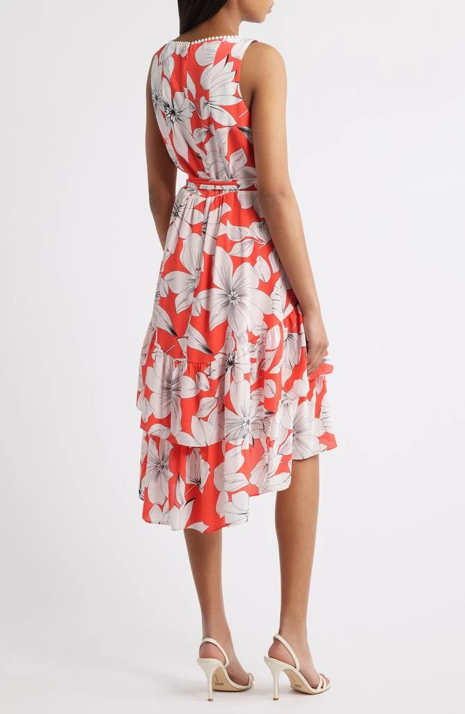 Floral Sleeveless Tiered High Low Midi Dress  On Sale Now with Up to 73%  Off | Discover Exclusive Deals & Savings at BeyondStyle  Authentic Anne  Klein female|women|dress|clothing|dresses with Limited-Time Discounts,