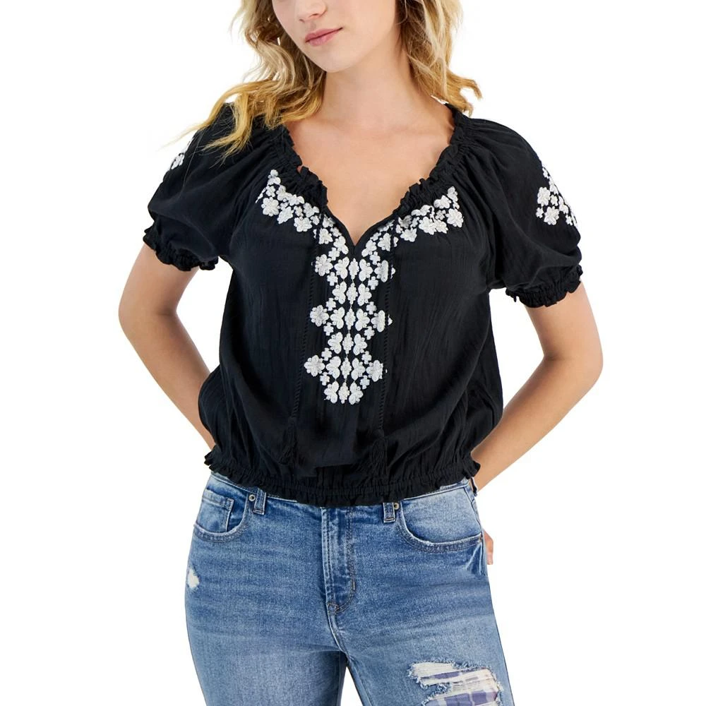 Lucky Brand Women's Embroidered Peasant Top 1