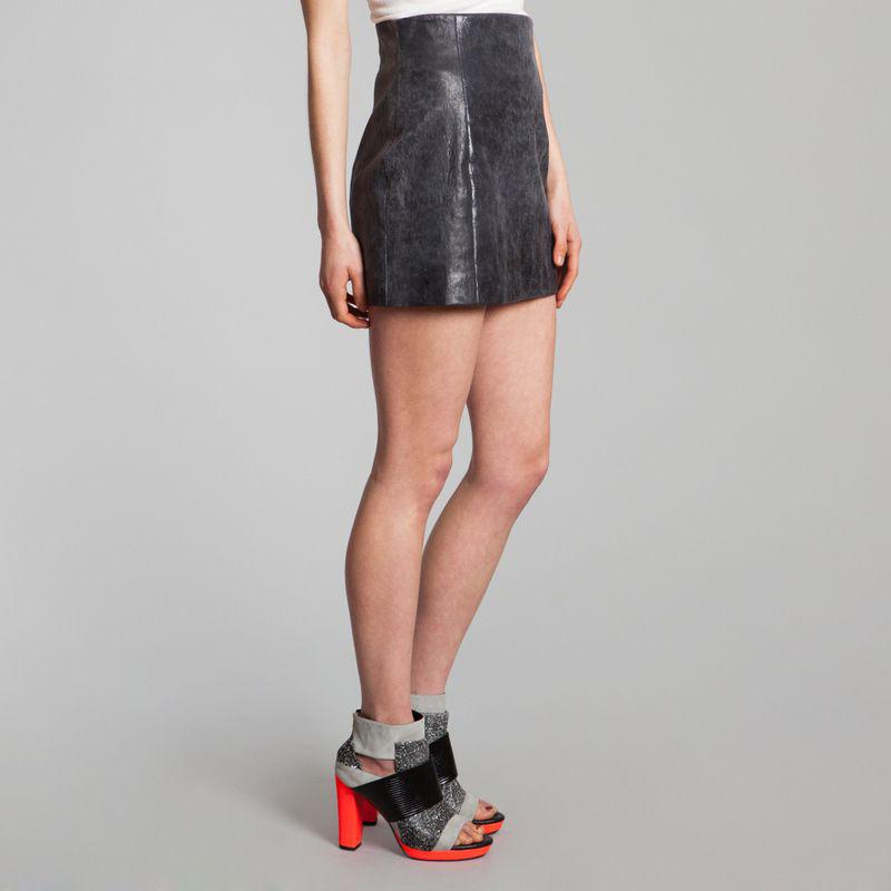 As I Am Leather Skirt Grey AS I AM