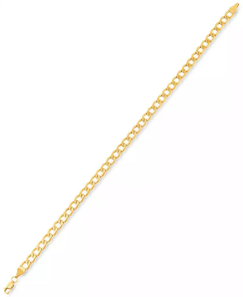 Italian Gold Beveled Curb Link Chain Bracelet in 10k Gold 3