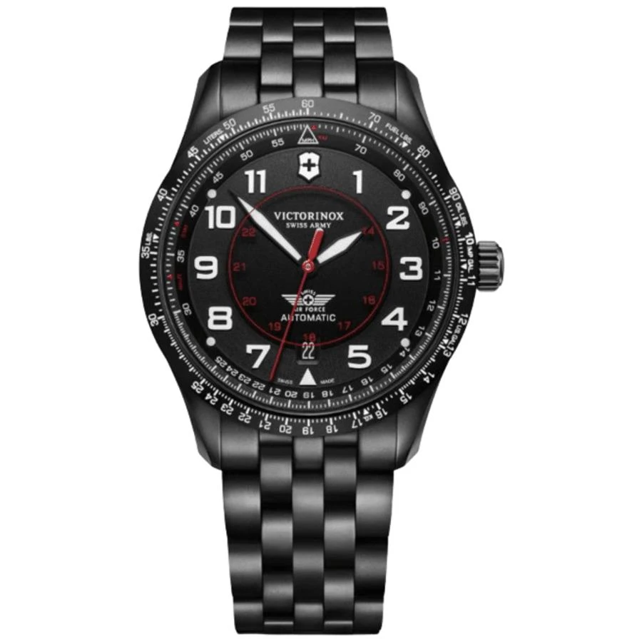 Swiss Army Airboss Automatic Black Steel 42mm Men's Watch 241974 1