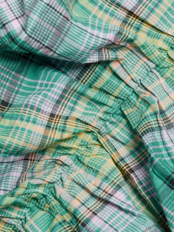 Ganni Plaid Puff Sleeve Midi Dress 4
