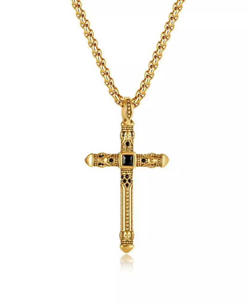 Rhona Sutton Gold Biblical Cross Stainless Steel Pendant Necklace 1