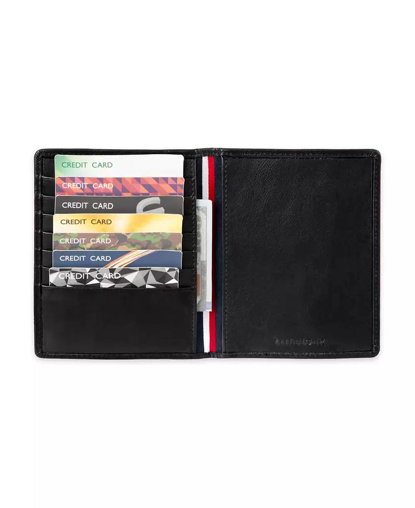 Tommy Hilfiger Men's Embossed Leather Passport Wallet with AirTag Holder Luggage Tag, 2-Piece Set 5