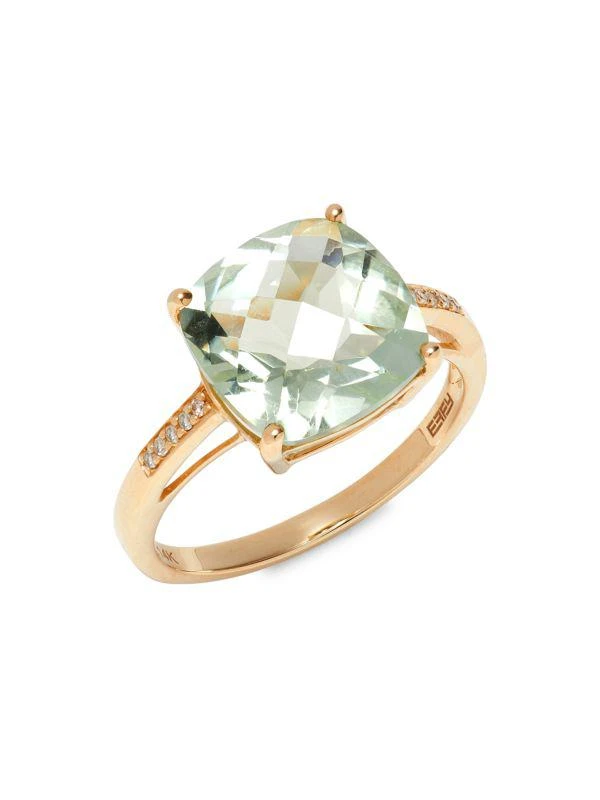 Shop August 14K Yellow Gold, Green Amethyst TCW Diamond