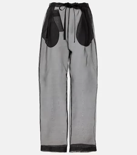 Khaite Trenton silk-blend organza wide-leg pants 1