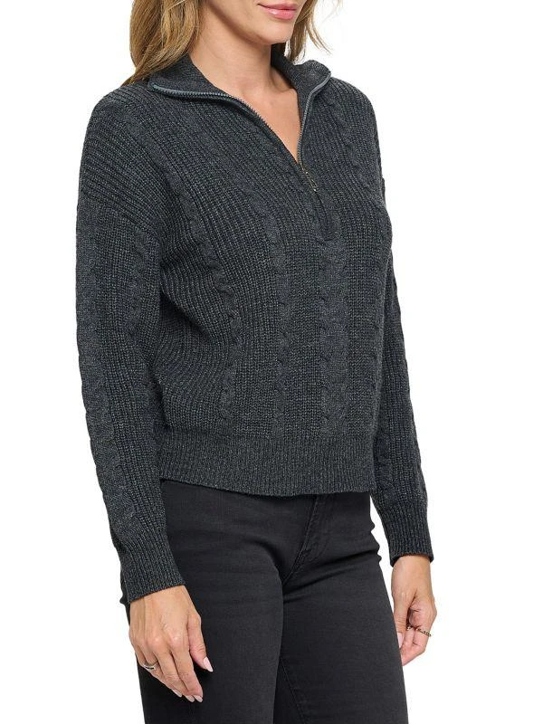 Renee C. Half-Zip Ribbed Sweater 3