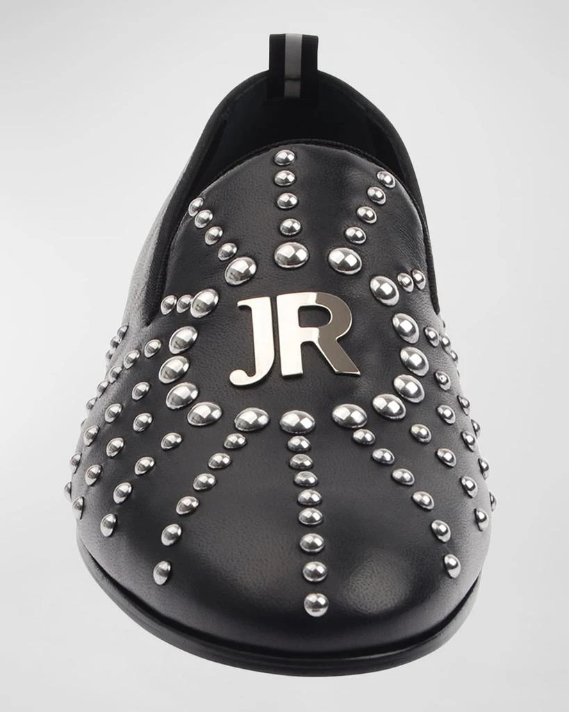 John Richmond Men's Studded Logo Leather Loafers 3