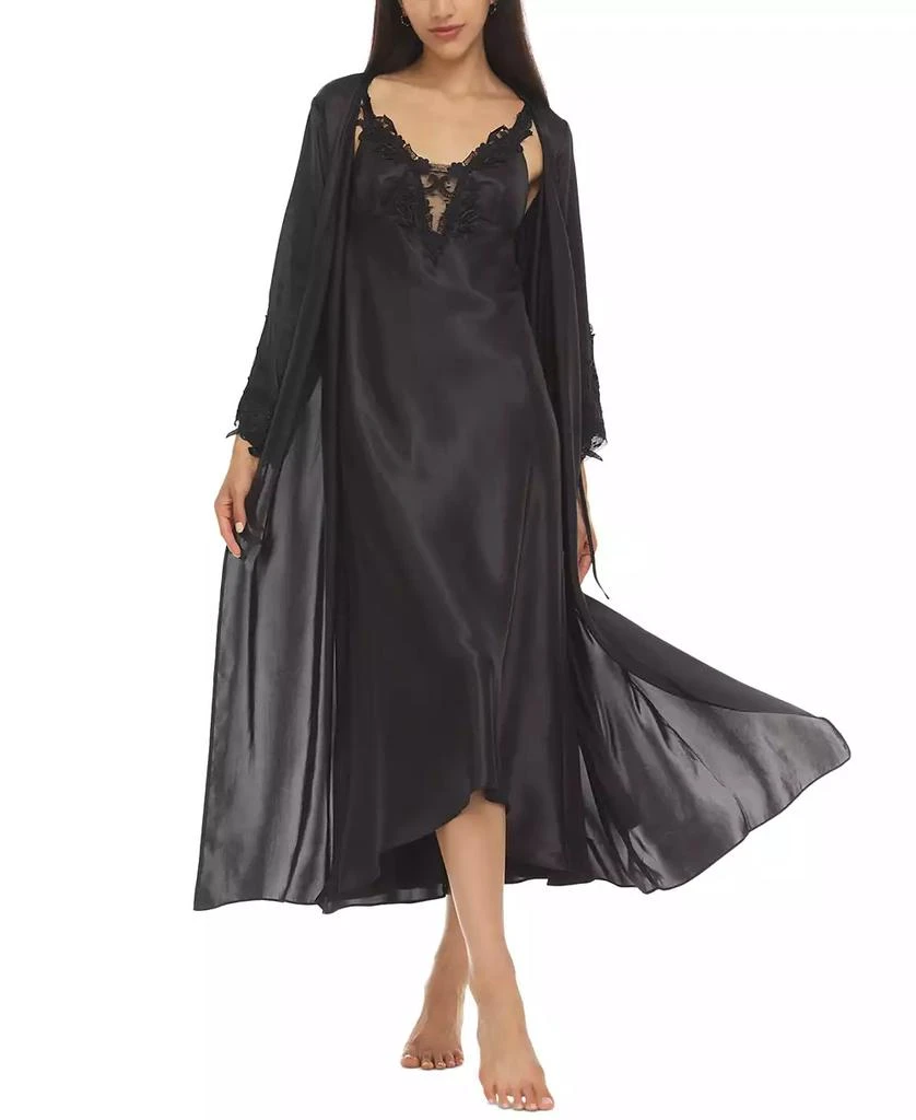 Flora Nikrooz Stella Satin Venise Trim Robe 3