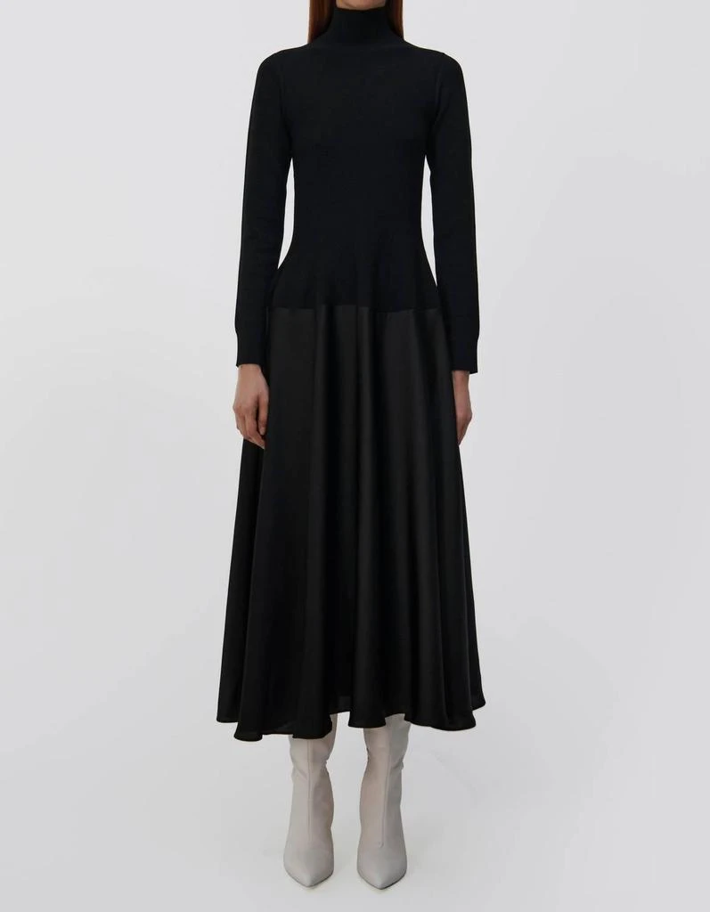 Jonathan Simkhai Jonathan Simkhai - Frances Long Sleeve Satin Combo Midi Dress 1