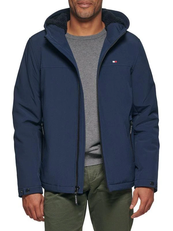 Tommy Hilfiger Softshell Faux Shearling Performance Hooded Jacket 6