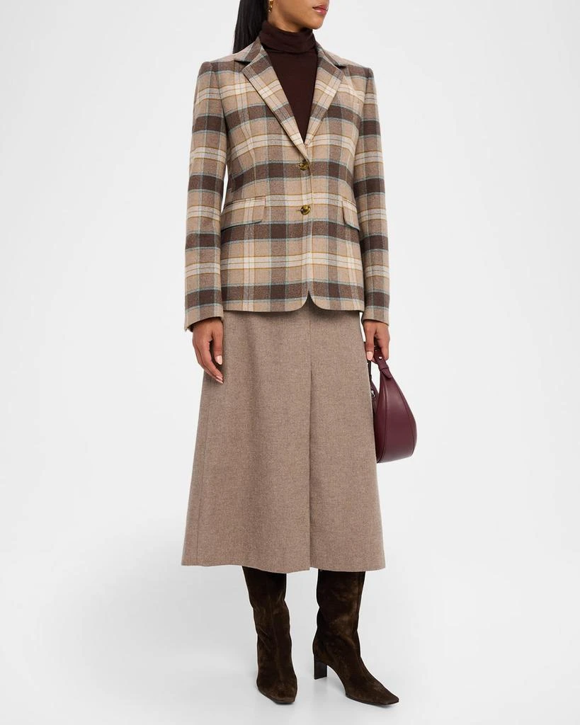 ARGENT Copain Single-Breasted Plaid Wool Blazer 2