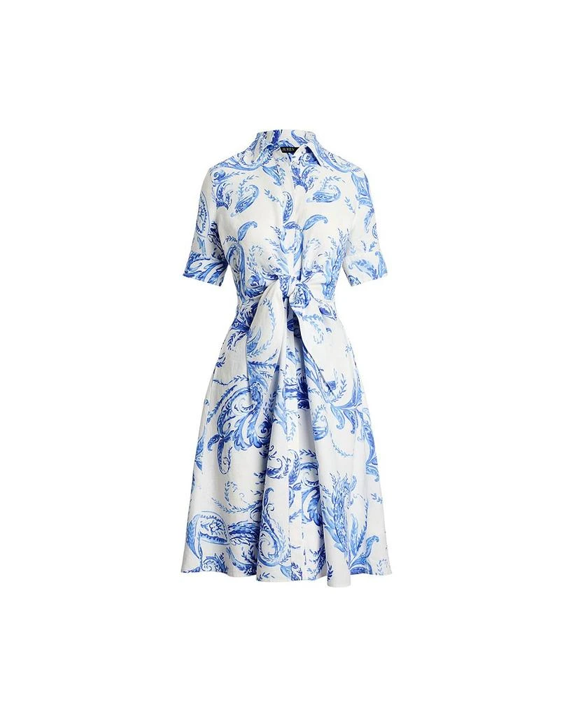 Ralph Lauren Paisley Tie Front Linen Shirtdress 5