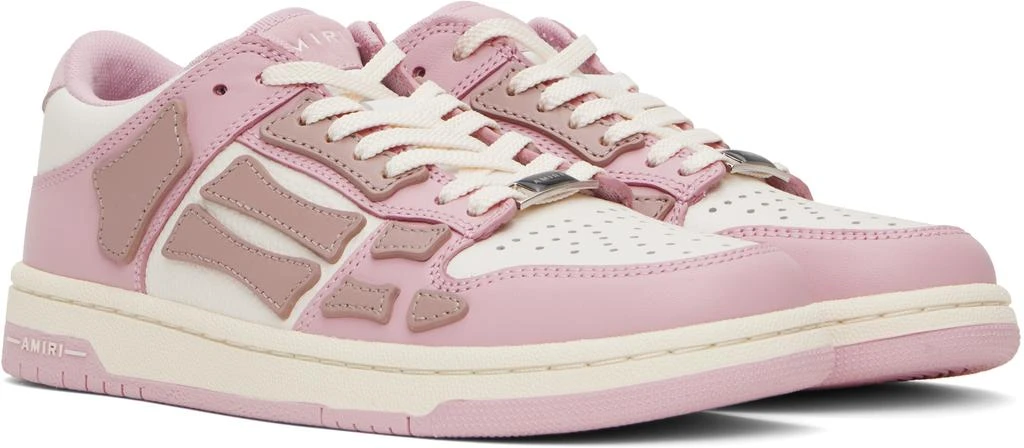 AMIRI White & Pink Skel-Top Low Sneakers 4