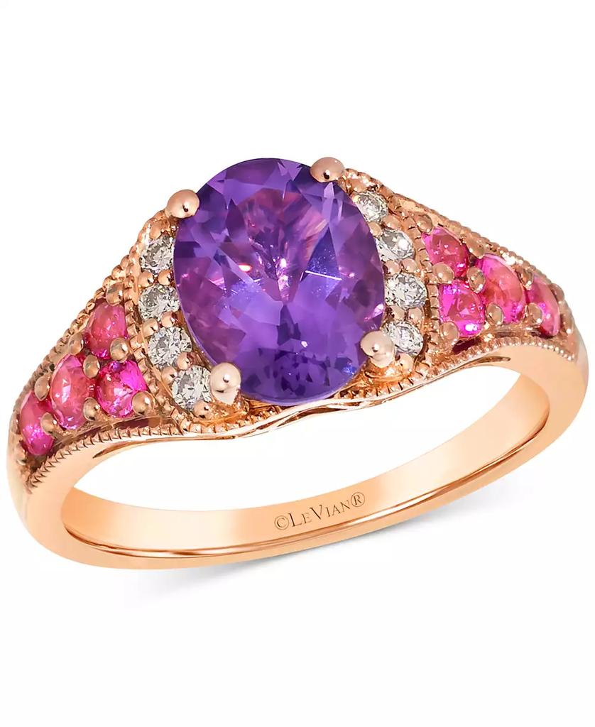 Le Vian Amethyst (1-1/3 ct. t.w.), Pink Sapphire (3/8 ct. t.w.) & Nude Diamond (1/8 ct. t.w.) Ring in 14k Rose Gold