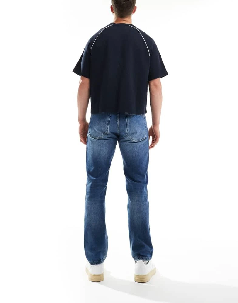 Pull&Bear Pull&Bear straight vintage jeans in mid blue 2