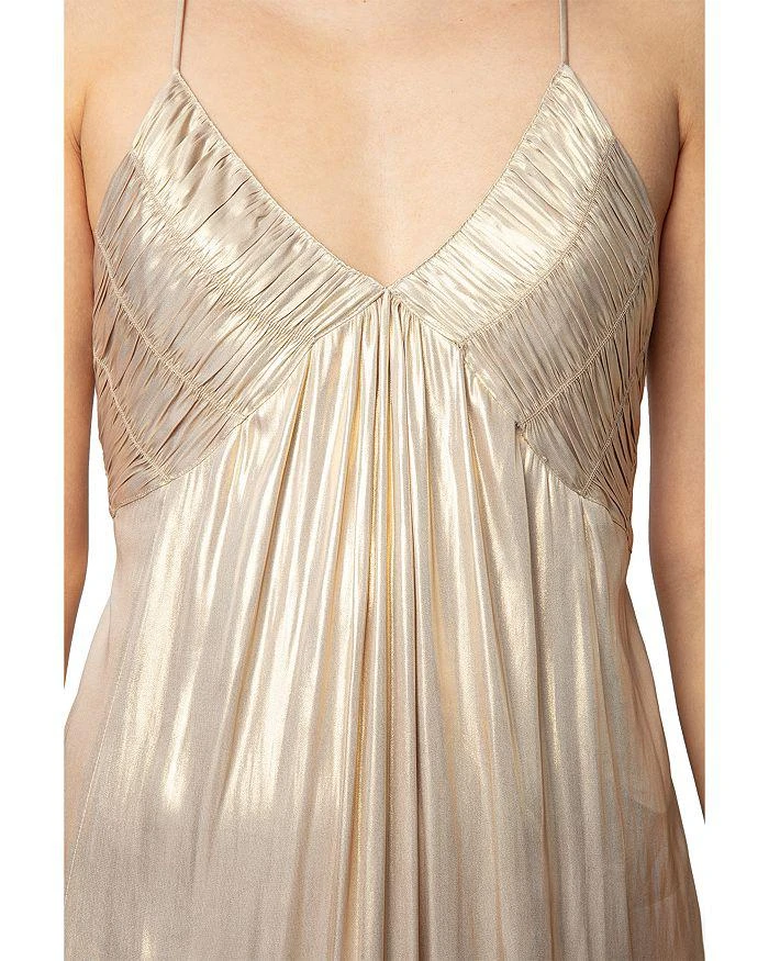 zadig and voltaire gold dress Crystal Silk Jacquard Dress for Women - Sun - Size: M main image 0