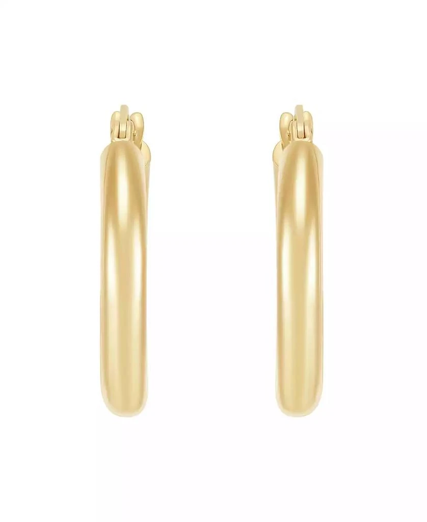Macy's Polished Tube Hoop Earrings in 14K Yellow Gold 3