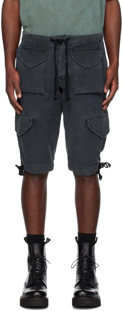 Greg Lauren Black Army Jacket Shorts 1