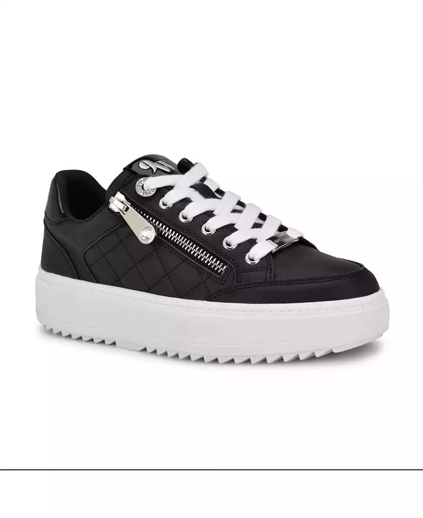 Nine West Women's Dulah Round Toe Platform Lace-Up Sneakers 1