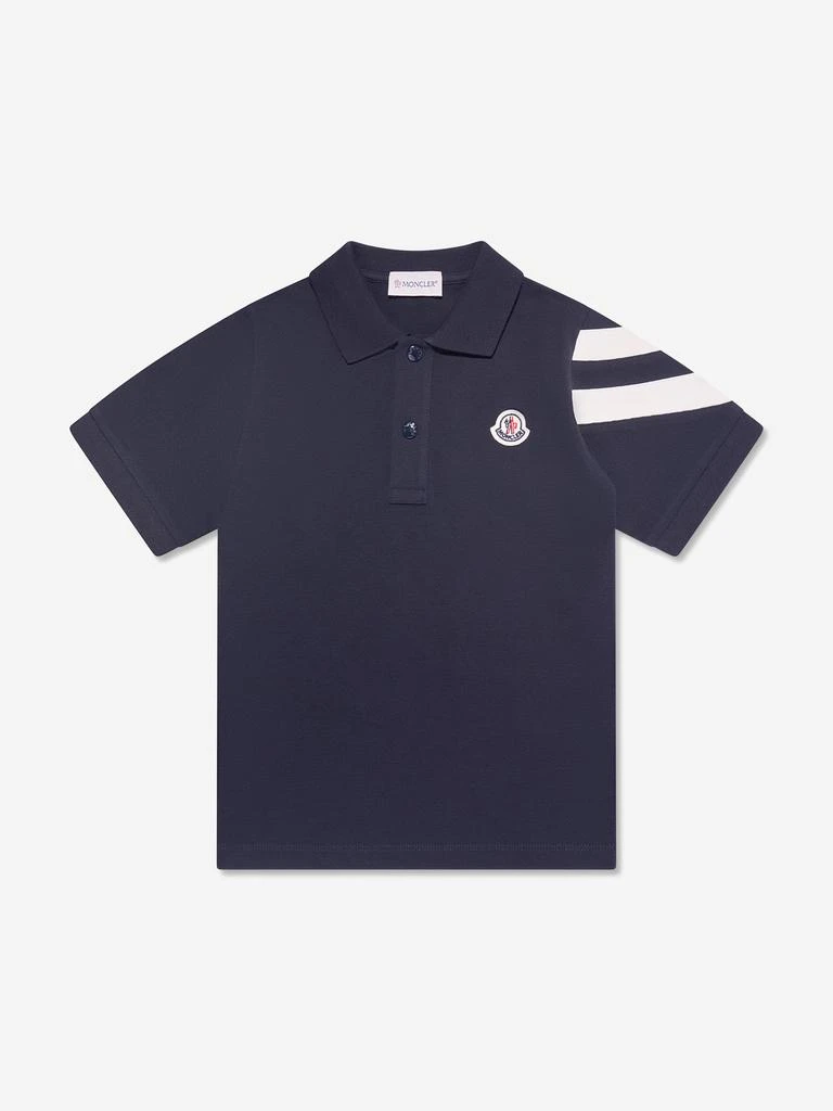 Moncler Moncler Enfant Boys Logo Polo Shirt in Navy 2