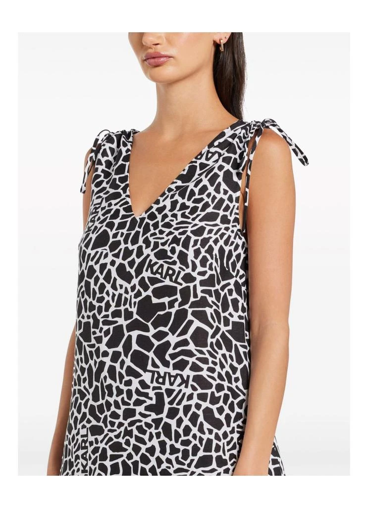 Karl Lagerfeld Animal-Print Midi Dress - White