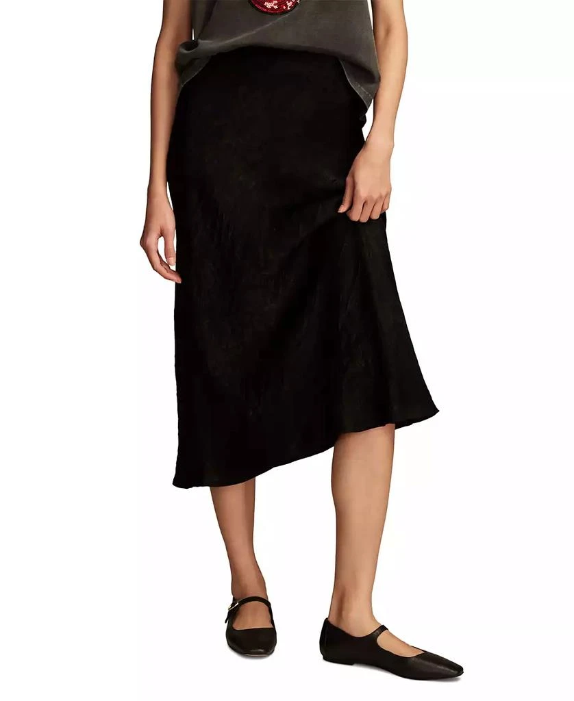 Lucky Brand Women's Satin Silky Midi Slip Skirt 1