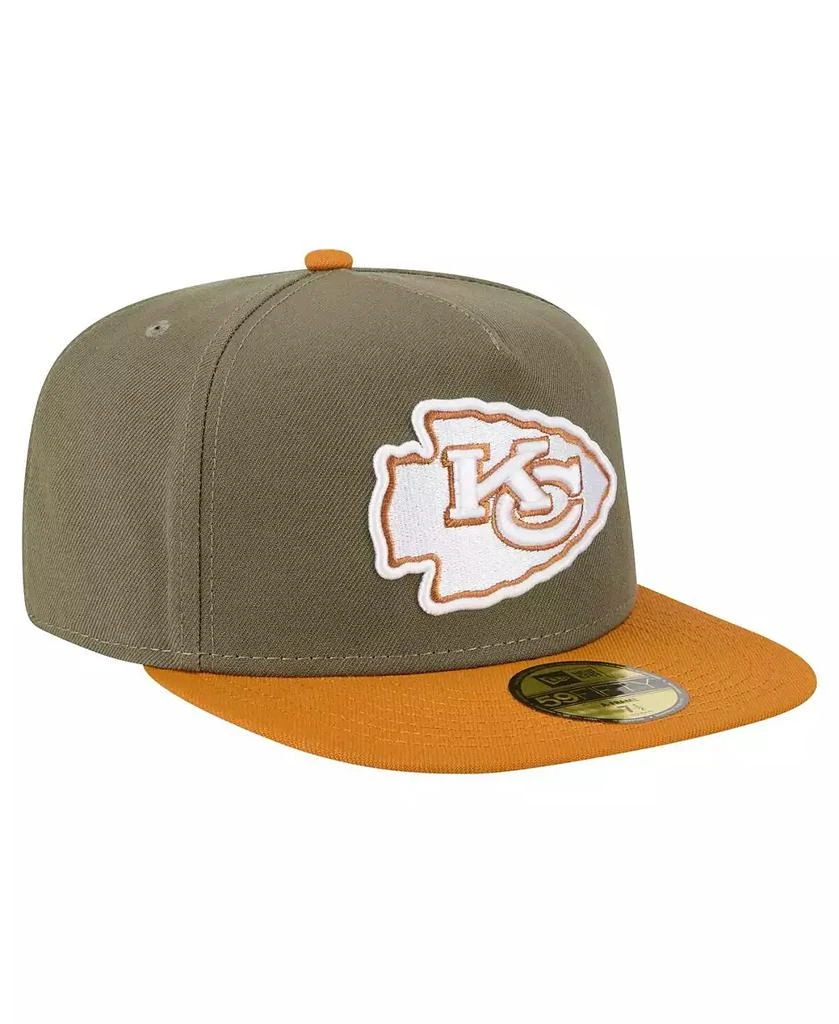 New Era Men's Olive/Brown Kansas City Chiefs Color Pack A-Frame 59FIFTY Fitted Hat 2