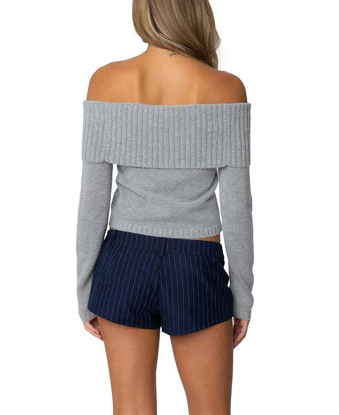Edikted Tamara Fold Over Knit Top 2