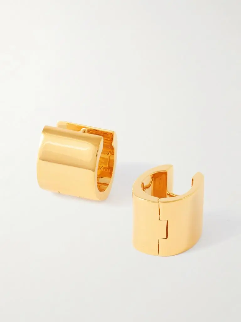 Totême Petite Signature Recycled Gold-plated Hoop Earrings