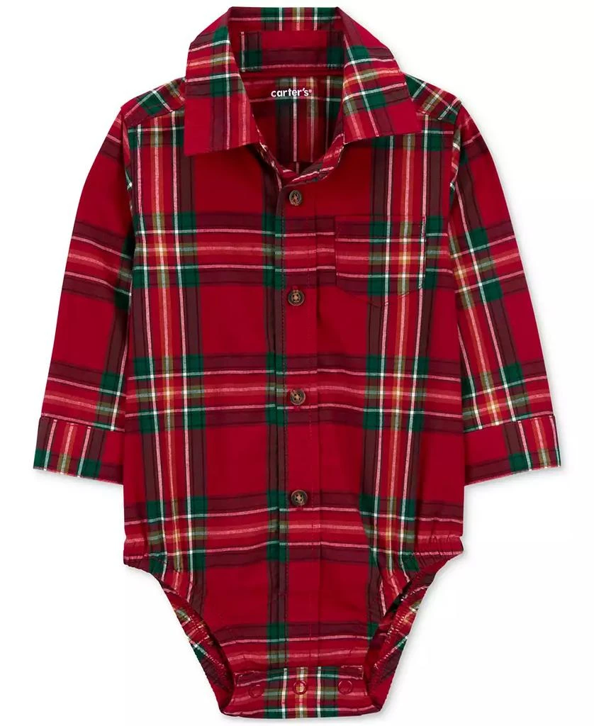 Carter's Baby Boys Dress Me Up 3-Pc. Plaid Bodysuit, Suspenders & Jeans Set 3