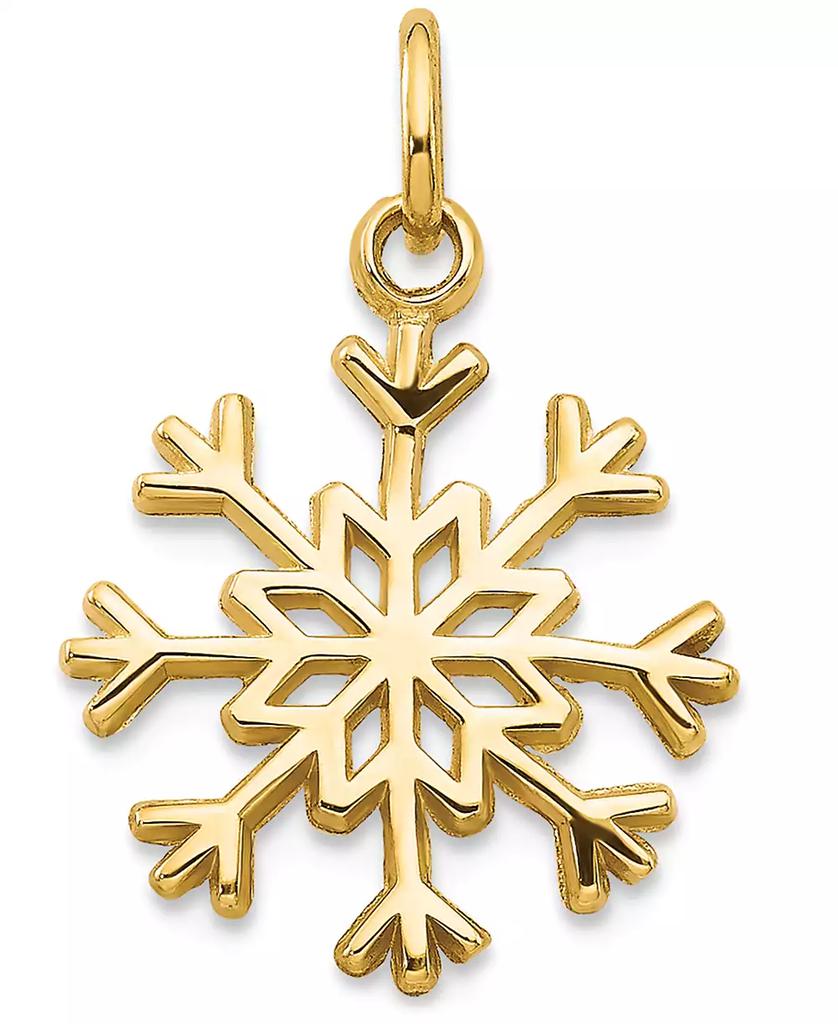 Macy's Snowflake Charm Pendant in 14k Yellow Gold