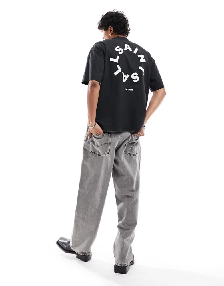 ALL SAINTS AllSaints Tierra short sleeve crew neck t-shirt in black 2