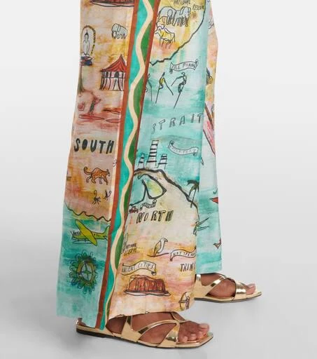 ALÉMAIS Swell printed silk twill pants 5