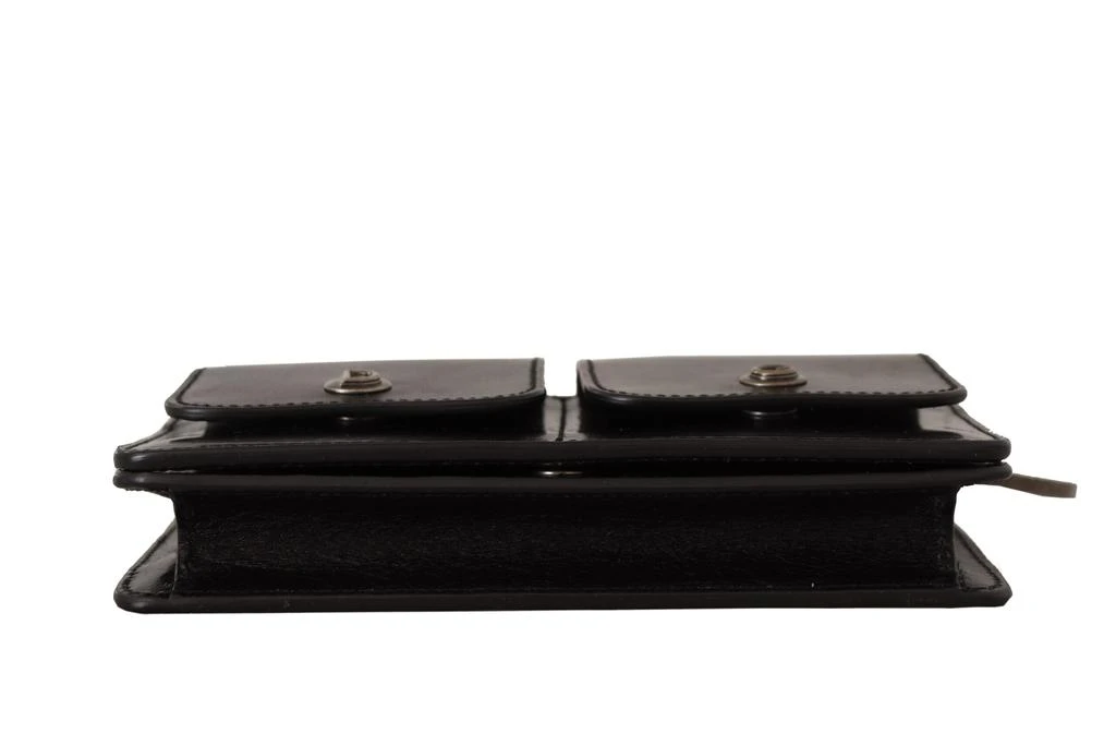 Dolce & Gabbana Dolce & Gabbana Black Leather Wristlet Mini Bag Card Bill Wallet 4
