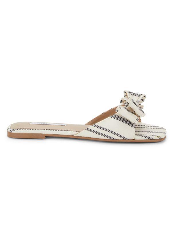 Saks Fifth Avenue Ravello ​Striped Bow Slide Sandals