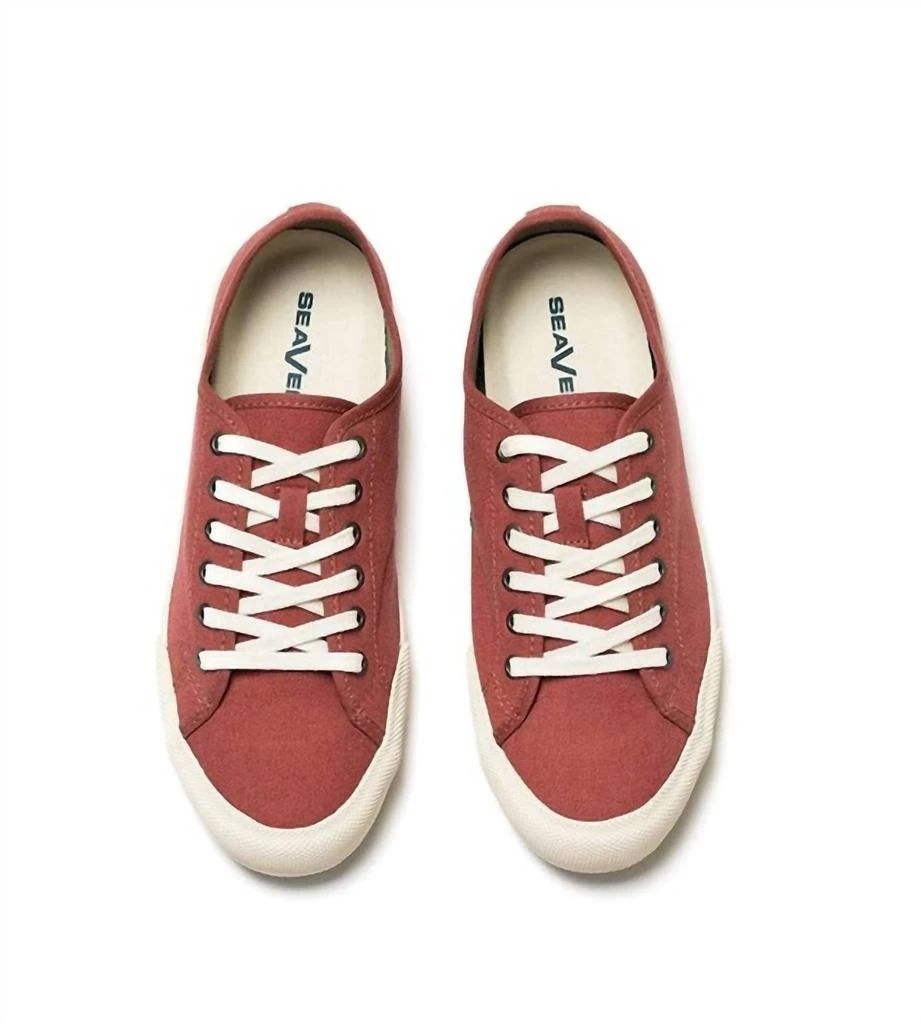 SeaVees Women's Monterey Sneaker Standard Sneaker In Red Ochre Cotton Canvas 3