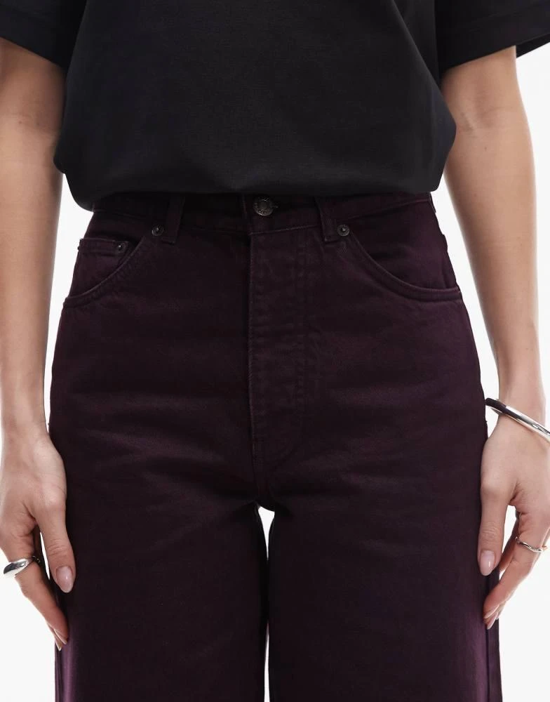 Topshop Topshop mid rise loose fit jean in oxblood 5