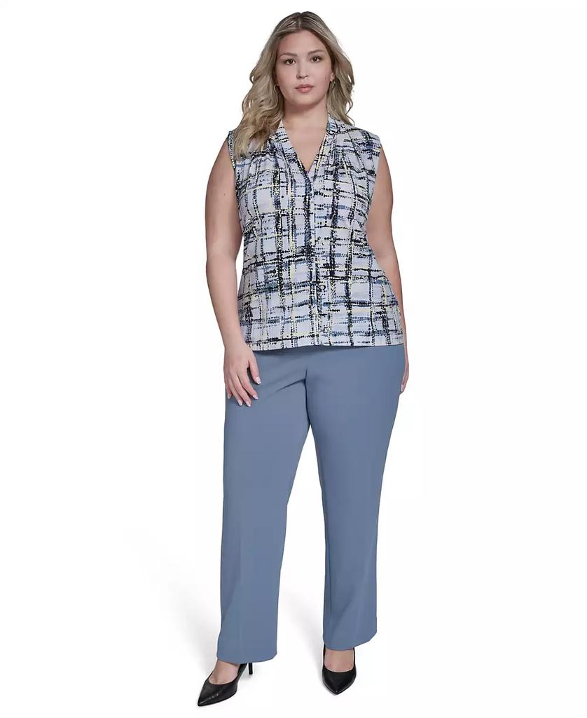 Calvin Klein Plus Size Printed Sleeveless V-Neck Top