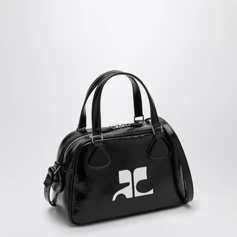 Courrèges Reedition Bowling bag black patent leather 4